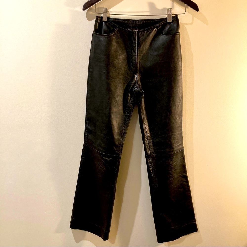 OSCAR LEOPOLD  Sz 4 Genuine Leather Straight Leg Pants Made in Canada